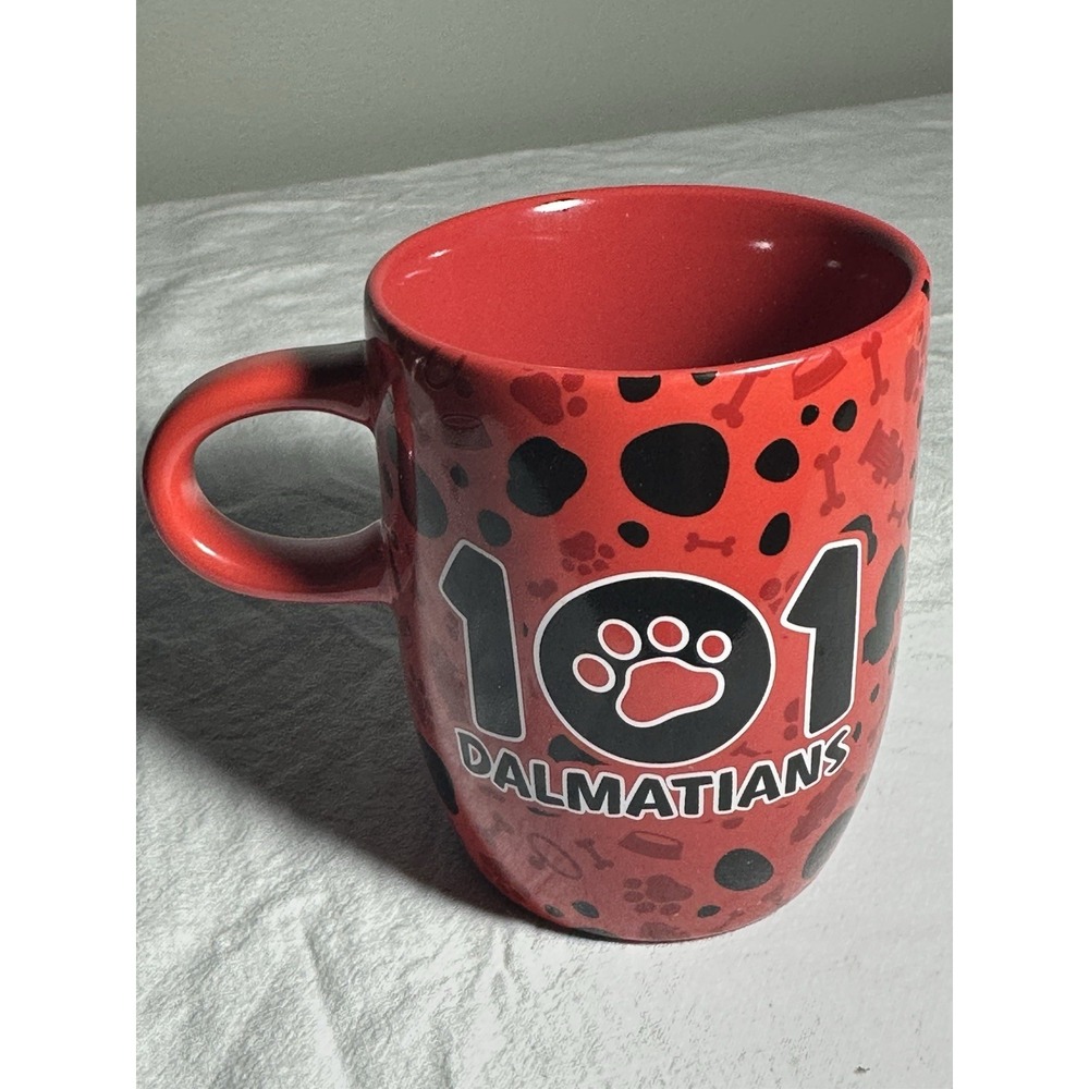 Disney 101 Dalmations Red Mug Puppy Design Coffee Cup Perfect Condition! - Picture 2 of 5